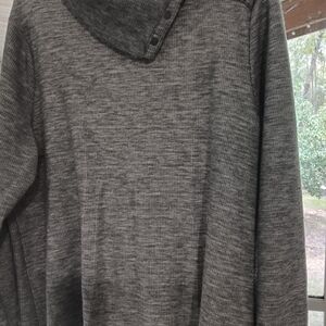 Chico's Gray Textured Top with Buttons